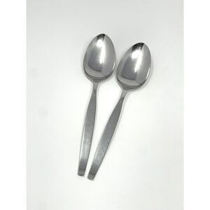 Oneida Community Stainless Frostfire Table Serving Spoons 8 3/4” Set Of 2